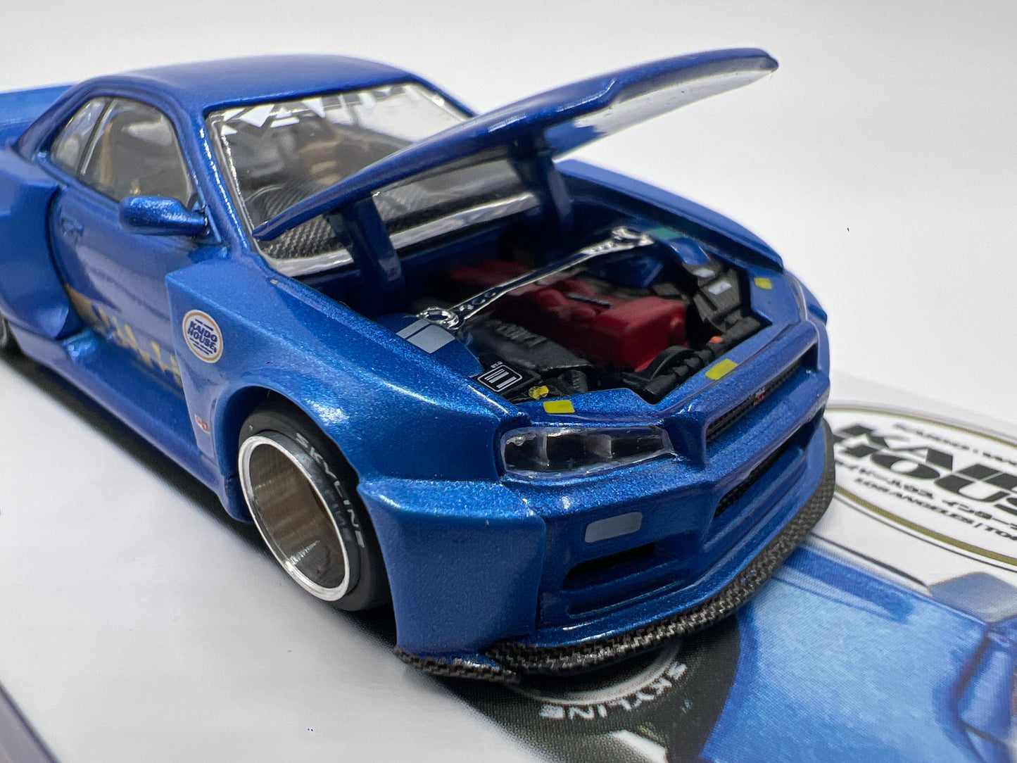 Mini GT Kaido House #158 Nissan Skyline GT-R R34 Kaido Works Shinjuku V2 Blue