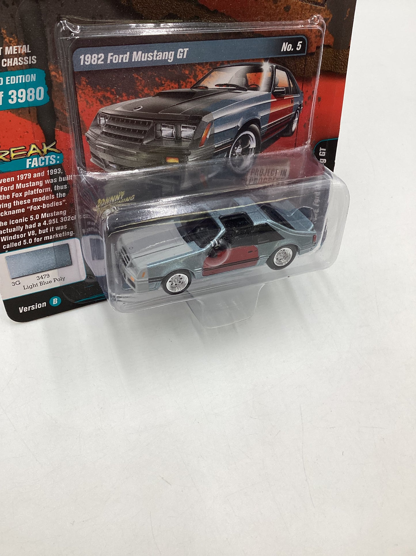 Johnny Lightning Street Freaks Project in Progress 1982 Ford Mustang GT #5 Version B 218B