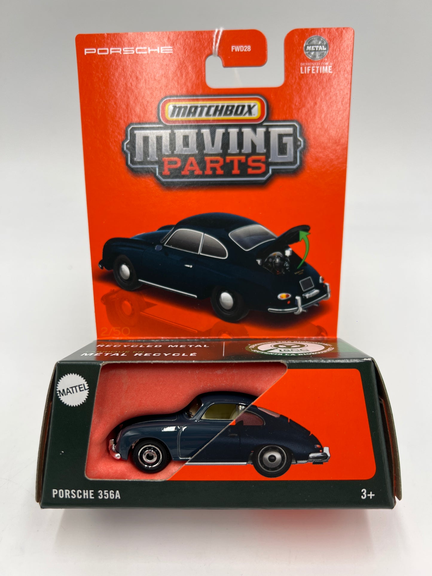 2025 Matchbox Moving Parts #2 Porsche 356A Dark Blue 162D