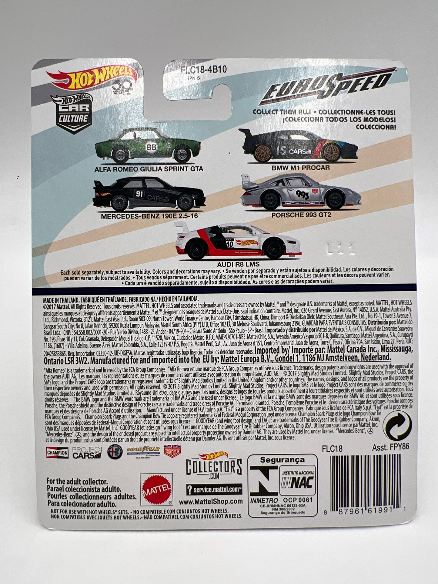 Hot Wheels Premium Euro Speed Project Cars #3 Mercedes-Benz 190E 2.5-16 Black W/Protector