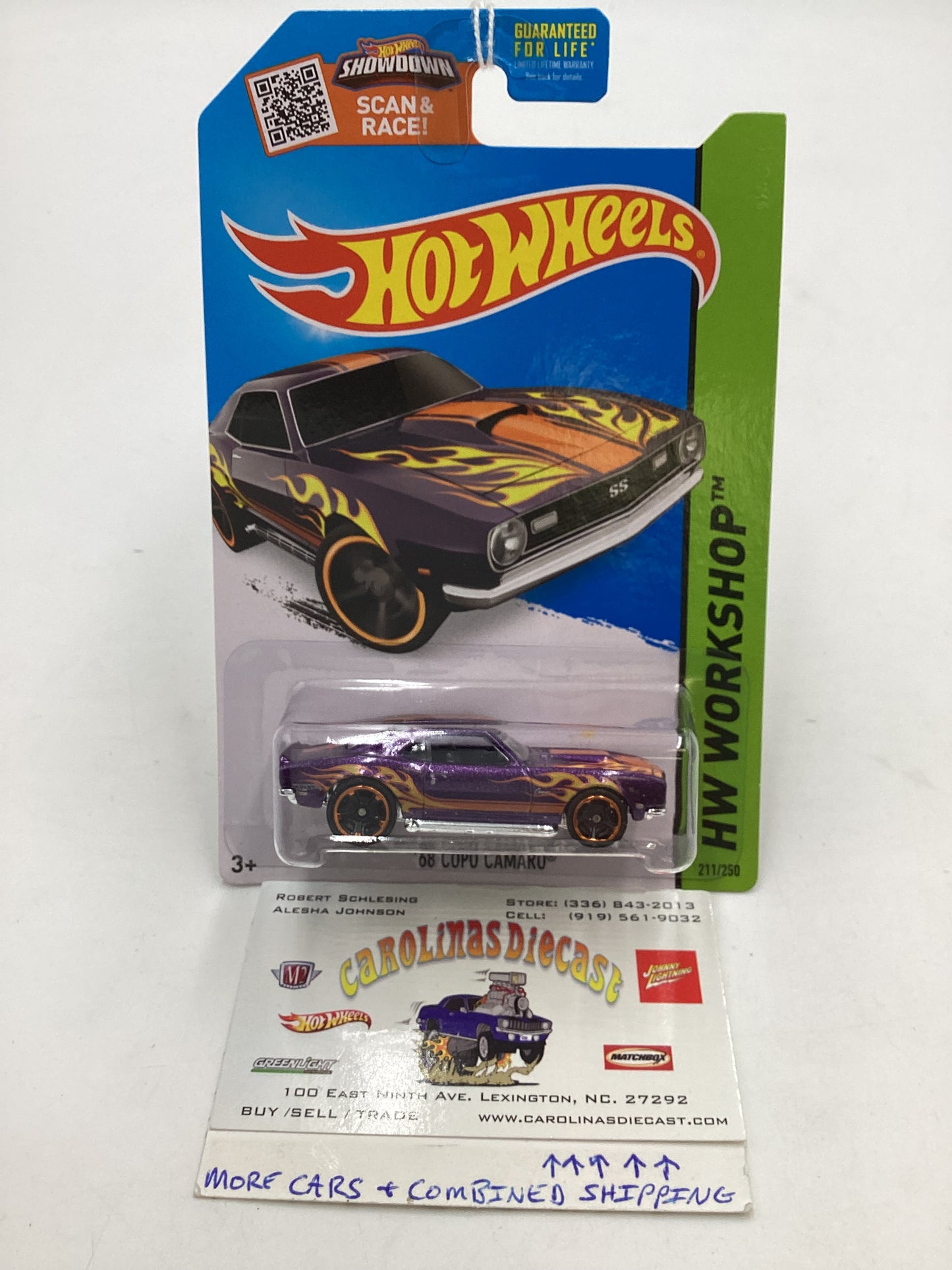 2015 Hot Wheels Workshop #211 68 Copo Camaro Purple 10B