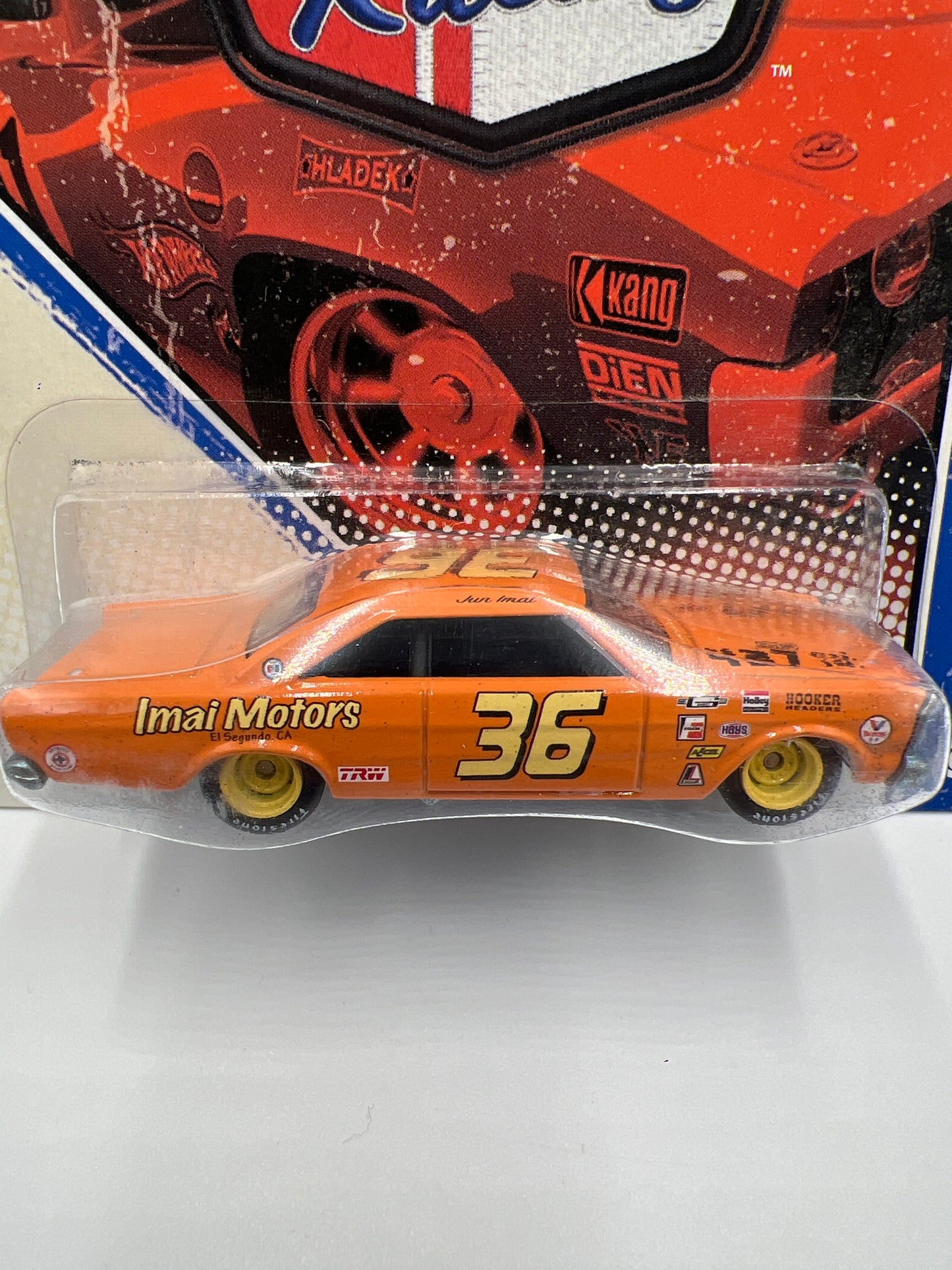 Hot Wheels Premium Vintage Racing #17 65 Ford Galaxie I. Motors Orange W/Protector