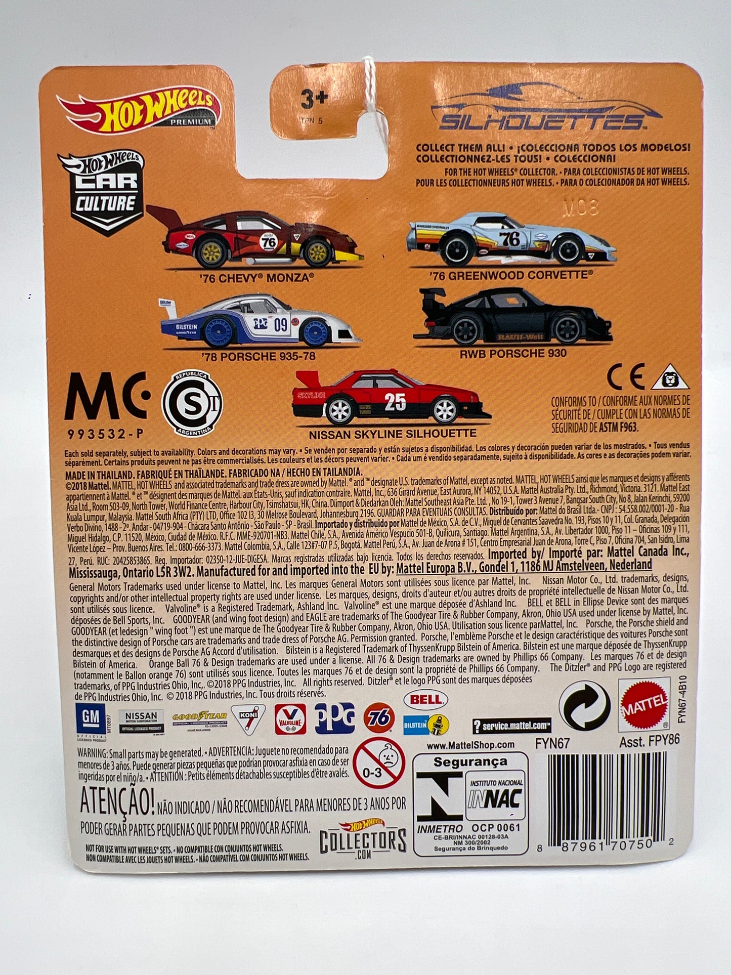 Hot Wheels Premium Silhouettes #3 78 Porsche 935-78 White/Blue 253A