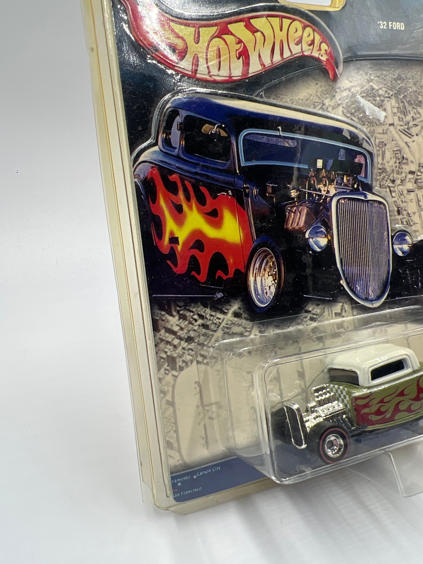 Hot Wheels Cruisin America Hot Rods 32 Ford Green/White Package Yellowed SR