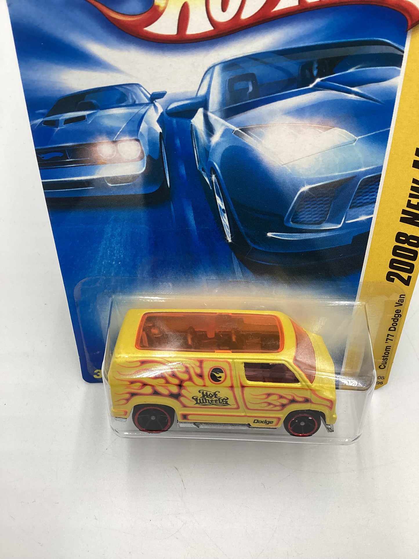 2008 Hot Wheels New Models #7 Custom 77 Dodge Van Yellow 43E
