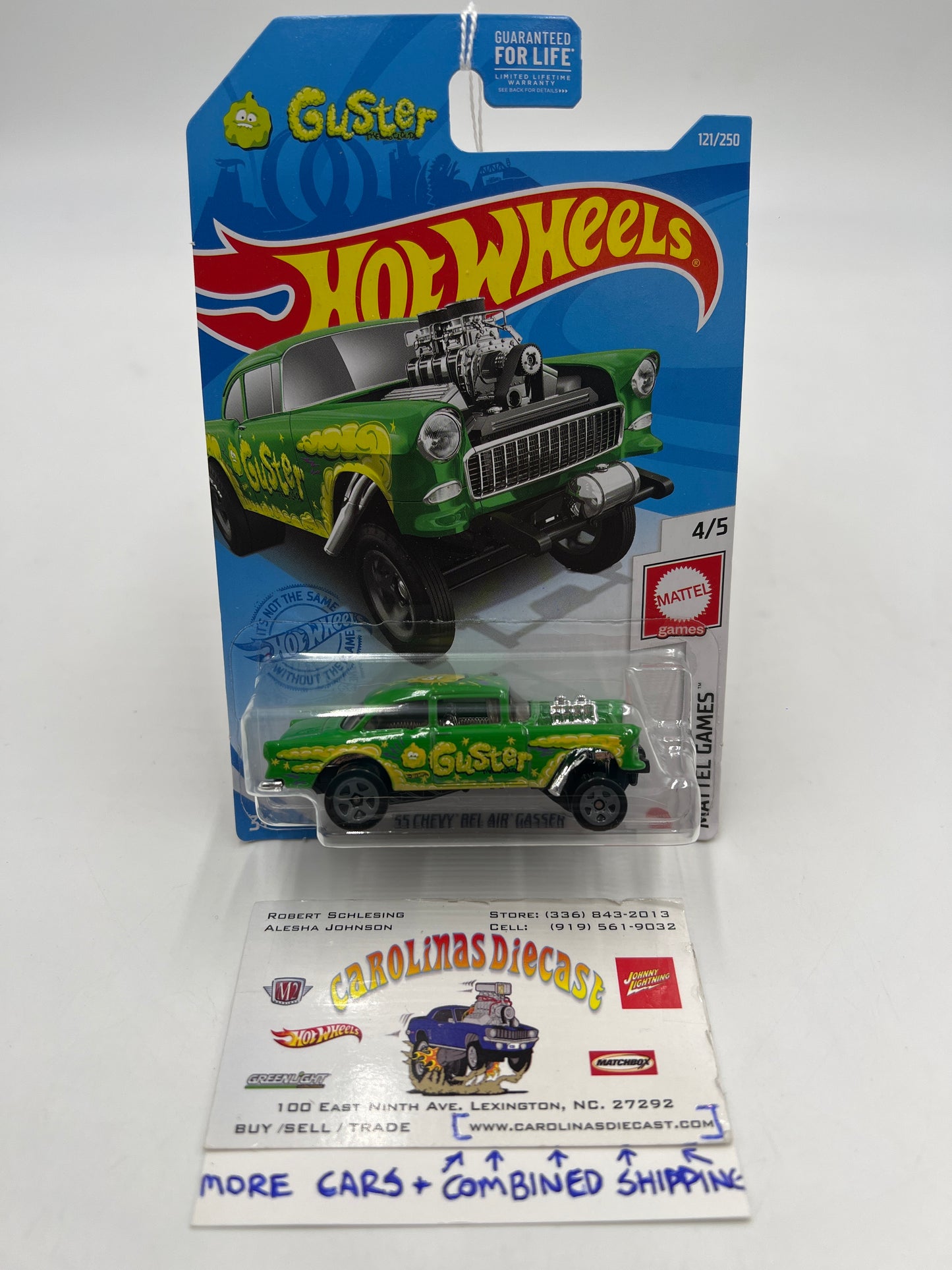 2021 Hot Wheels HW Mattel Games #121 55 Chevy Bel Air Gasser Green 12B