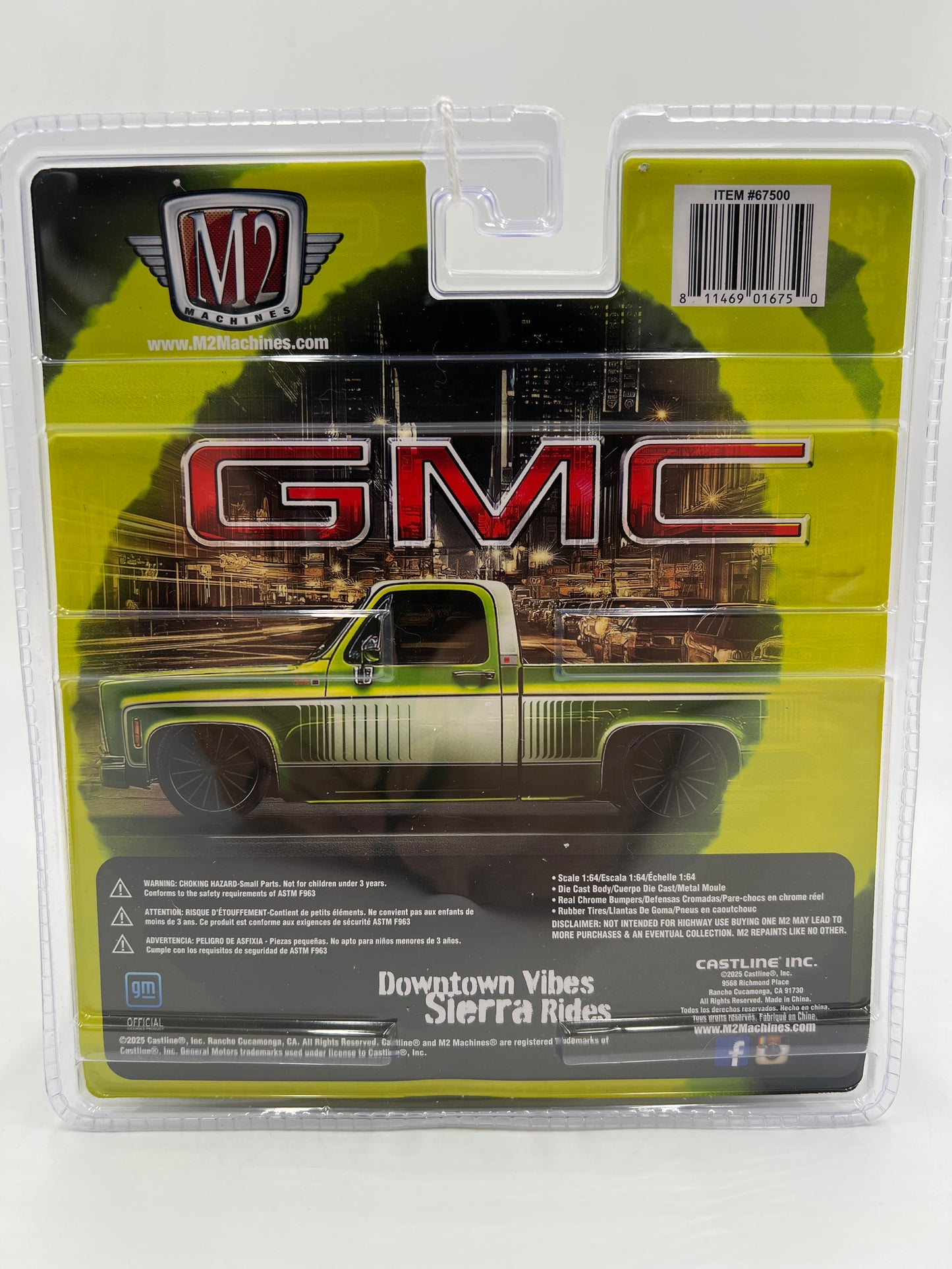 M2 Machines Diorama Downtown Vibes Sierra Rides 1976 GMC Sierra Grande 15 SS02 Green R11 198F