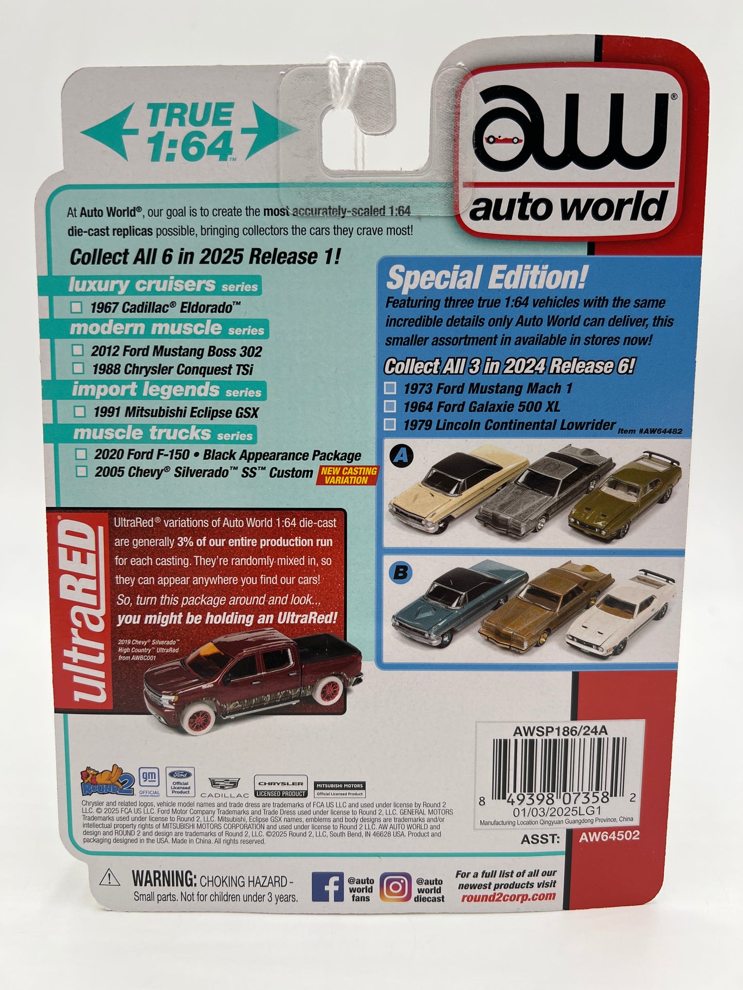 2025 Auto World Modern Muscle Release 1 Version A 2012 Ford Mustang Boss 302 Yellow 184E