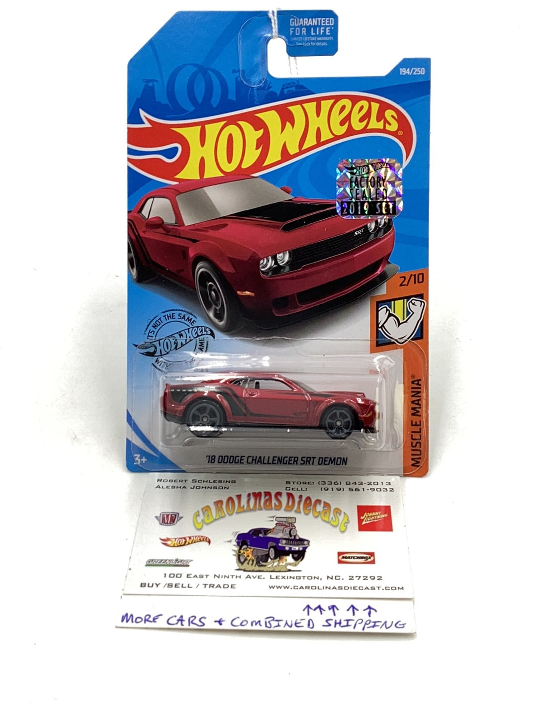 2019 Hot wheels #194 18 Dodge Challenger SRT Demon factory sealed 46G