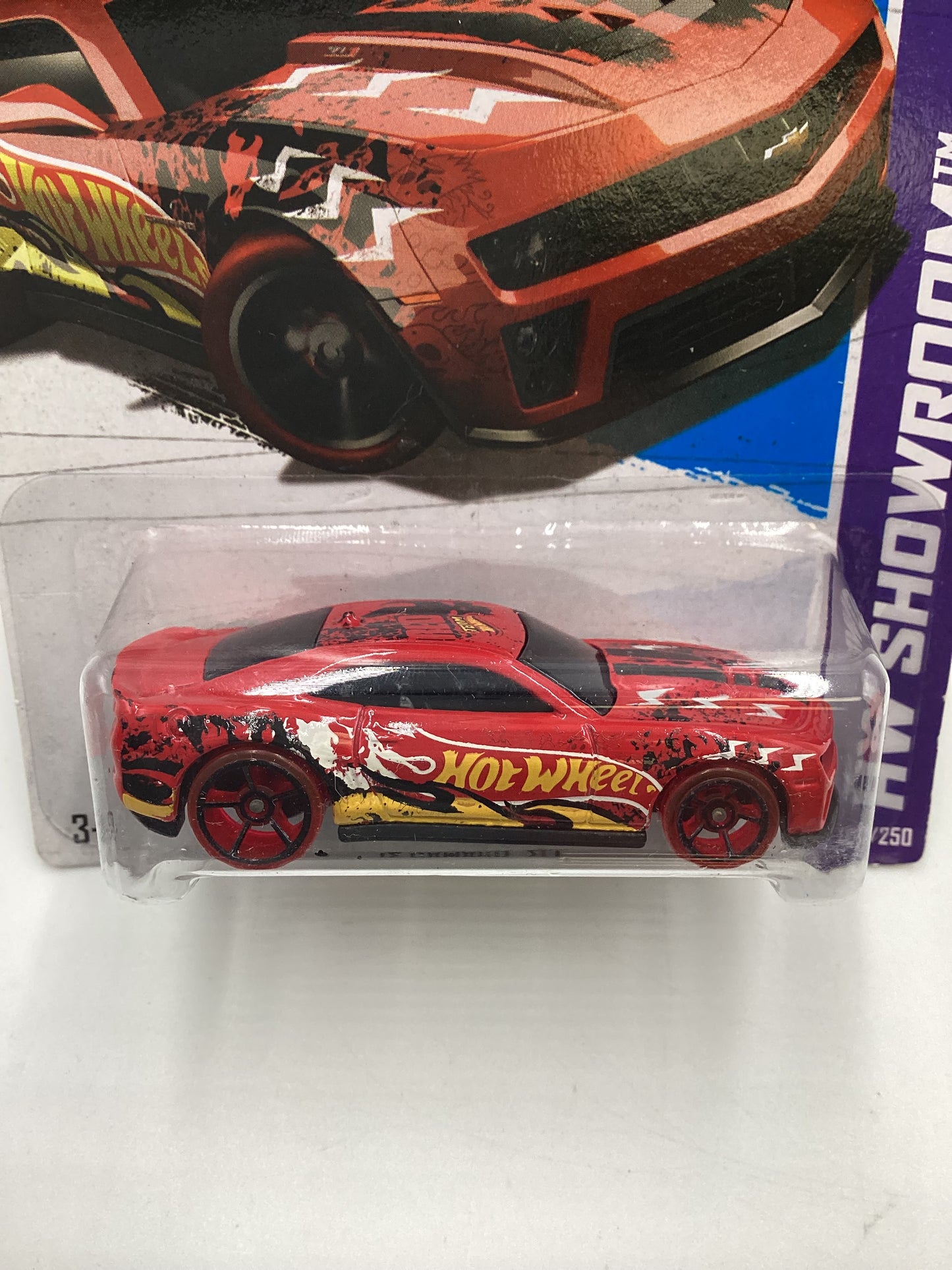 2013 Hot Wheels #192 12 Camaro ZL1 Red Translucent Wheels Variation 11C