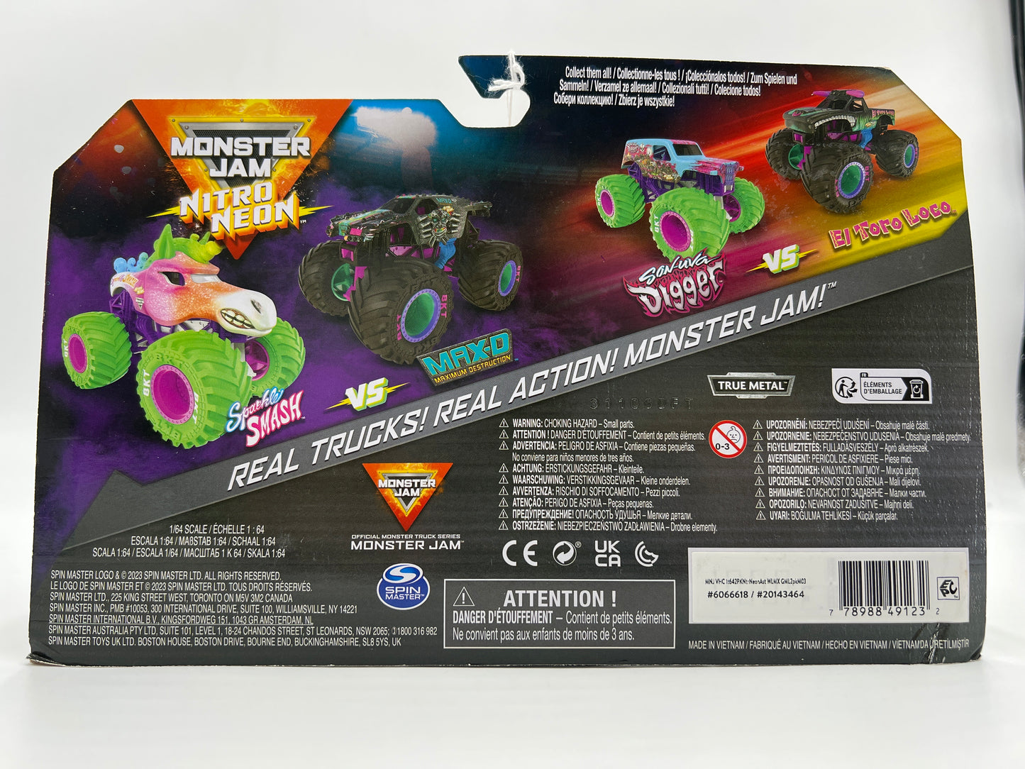 Monster Jam Nitro Neon Series 3 Walmart Exclusive Sparkle Smash Vs Max-D