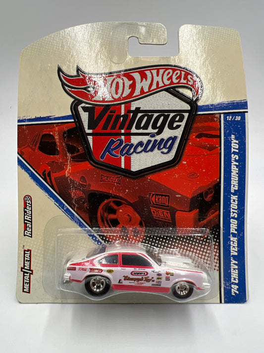 Hot Wheels Premium Vintage Racing #12 74 Chevy Vega Pro Stock Grumpys Toy Red/White W/Protector #1