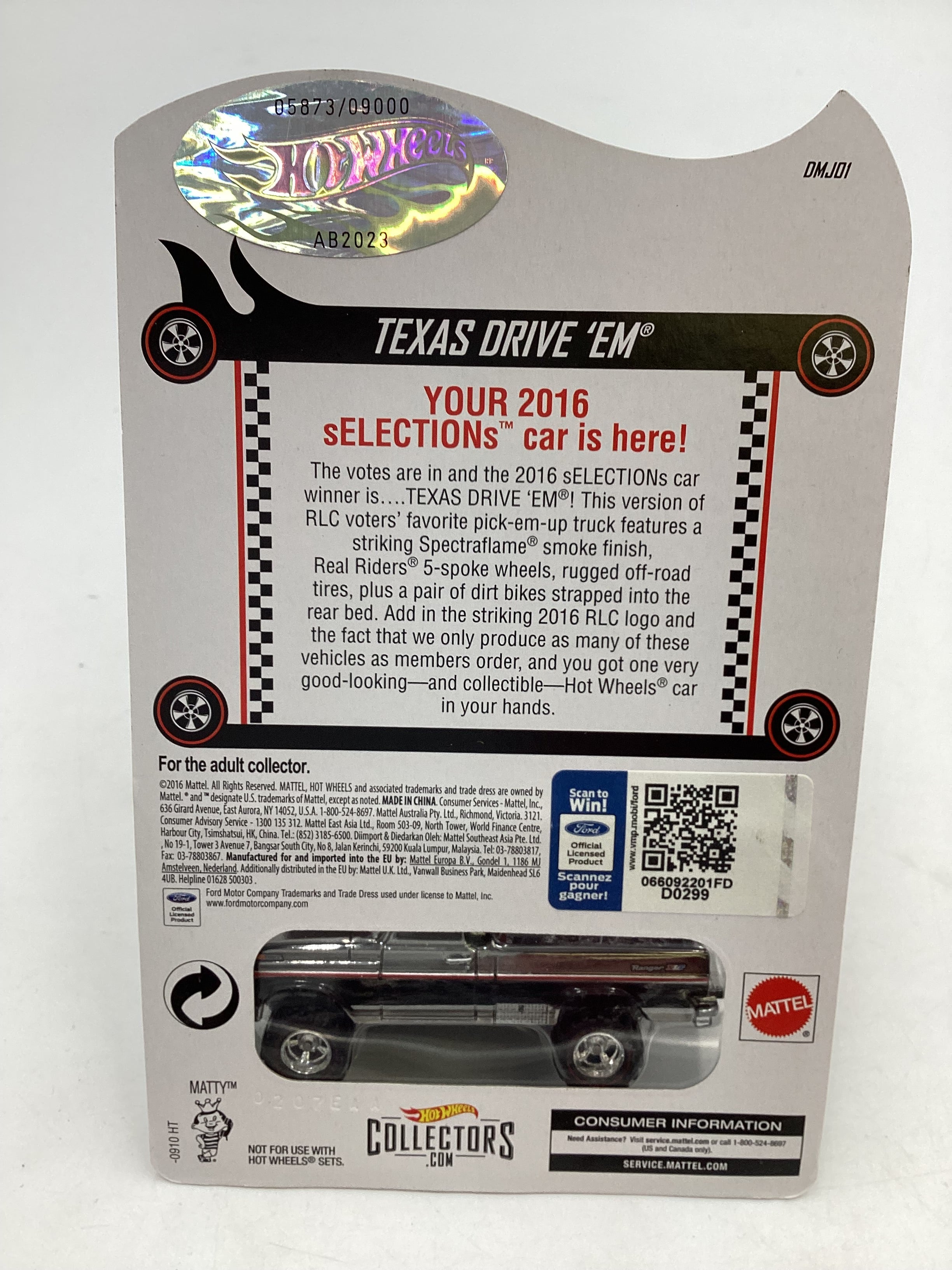 Hot Wheels RLC 1972 Ford Texas Drive ‘Em 2016 Selection Series 15 store 3451/9000