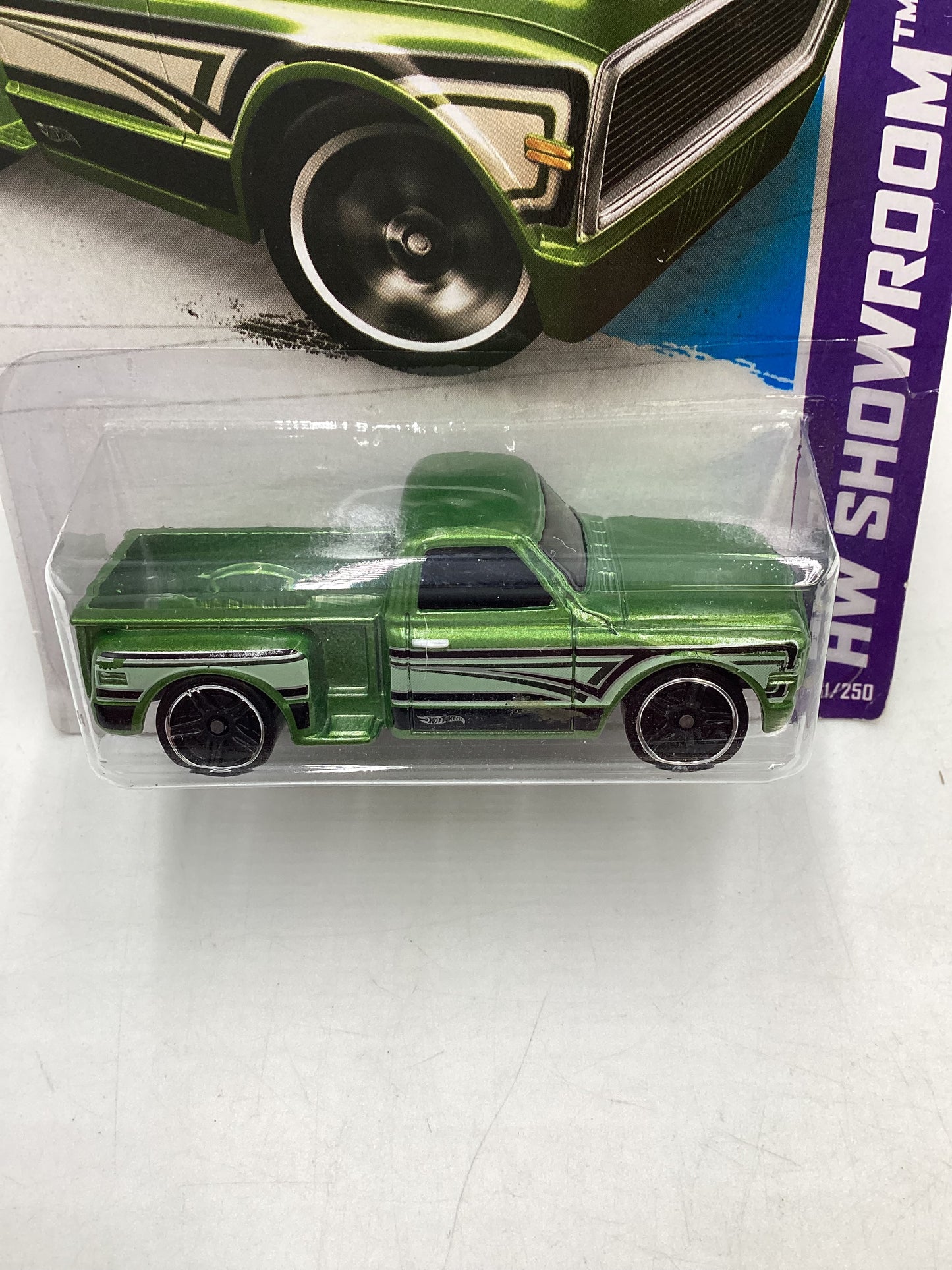 2013 Hot Wheels #161 Custom 69 Chevy Pickup Green 9B