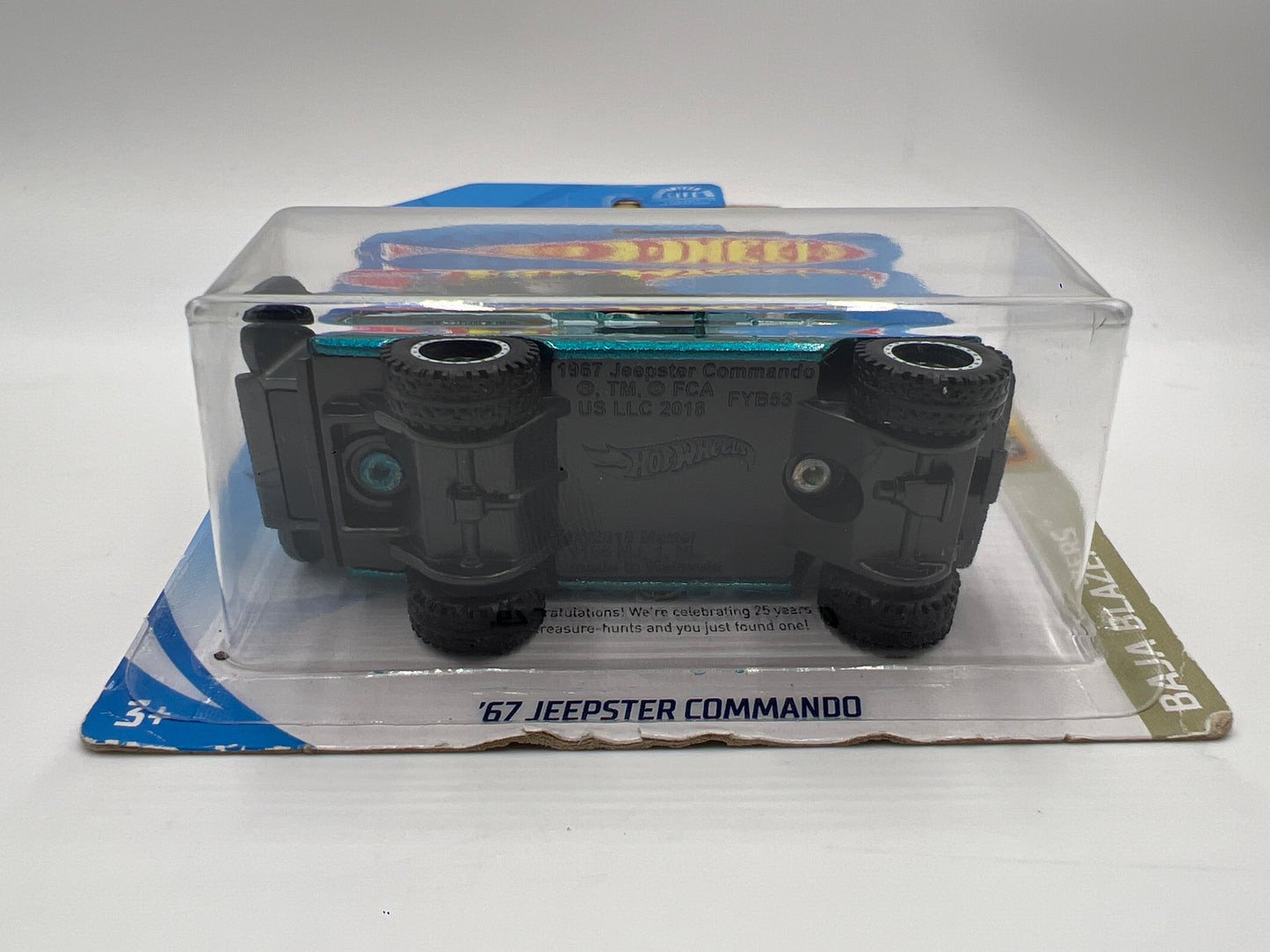 2020 Hot Wheels Super Treasure Hunt #71 67 Jeepster Commando Blue W/Protector Bad Card