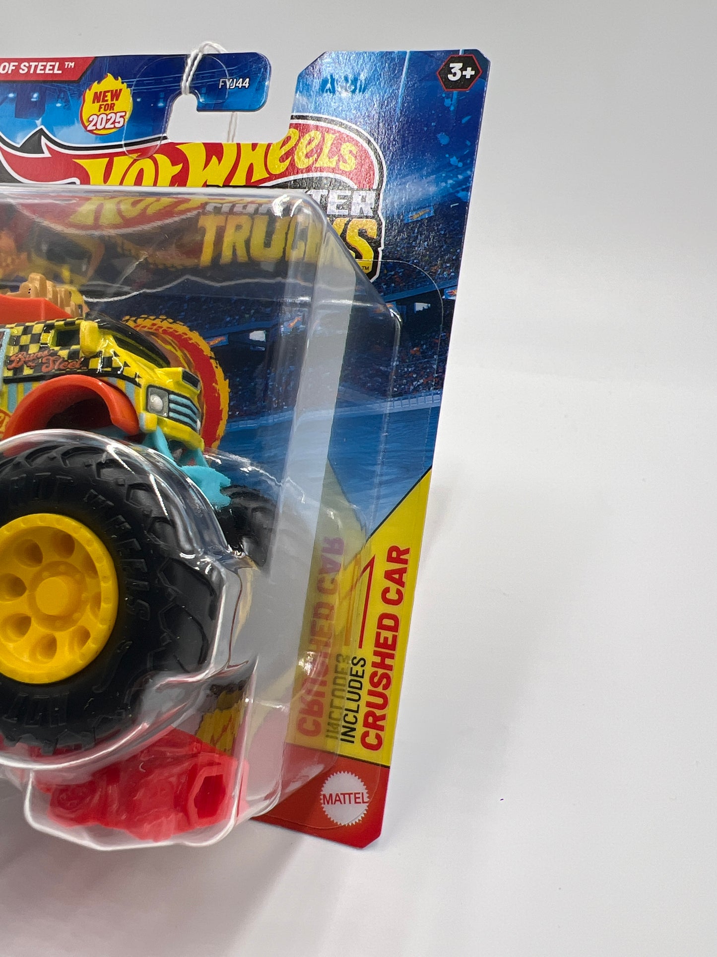 2025 Hot Wheels Monster Trucks Snack Pack #2 Buns Of Steel Yellow 129G