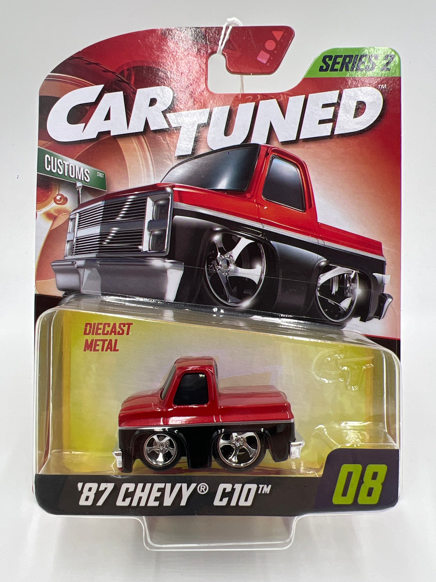 MGA Car Tuned Series 2 #8 87 Chevy C10 Red/Black