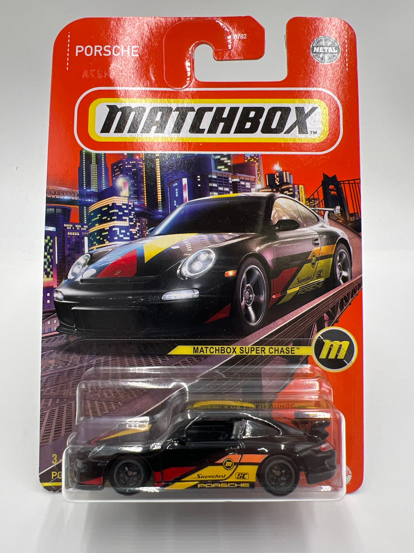 Matchbox Super Chase Porsche 911 GT3 Black W/Protector