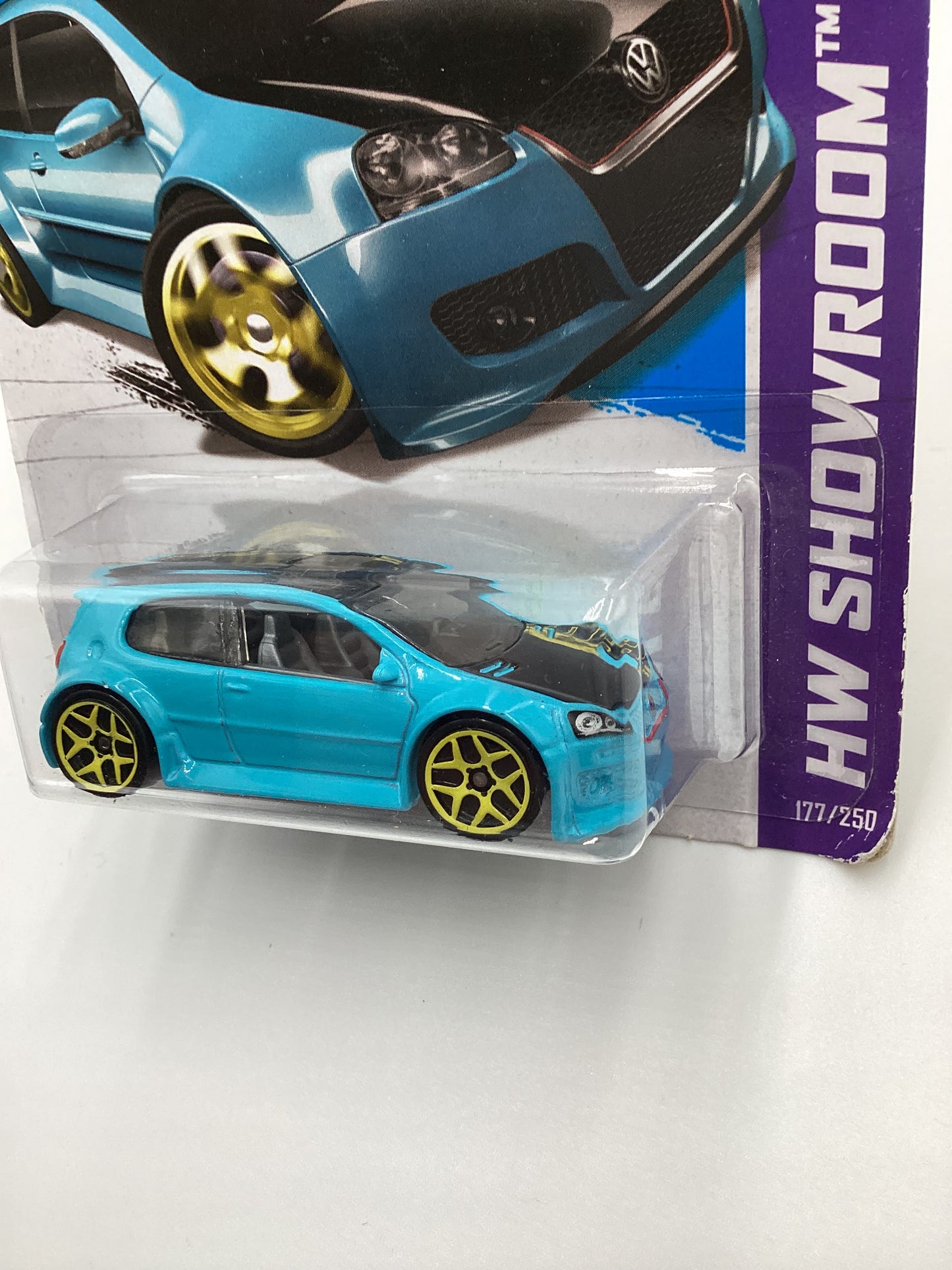 2013 Hot wheels #177 Volkswagen Golf GTI Light Blue 96B