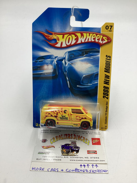 2008 Hot Wheels New Models #7 Custom 77 Dodge Van Yellow 43E