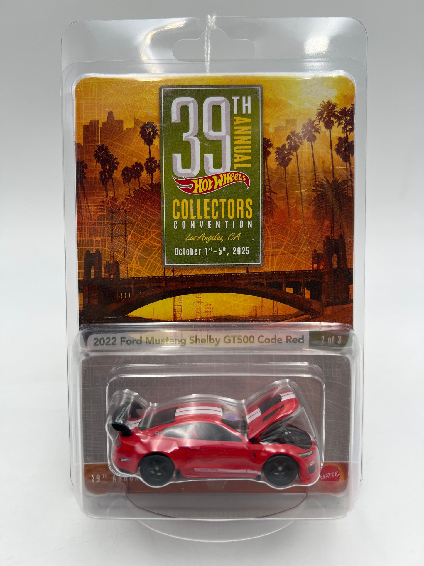 2025 Hot Wheels 39th Collectors Convention 2022 Ford Mustang Shelby GT500 Code Red W/Protector 2