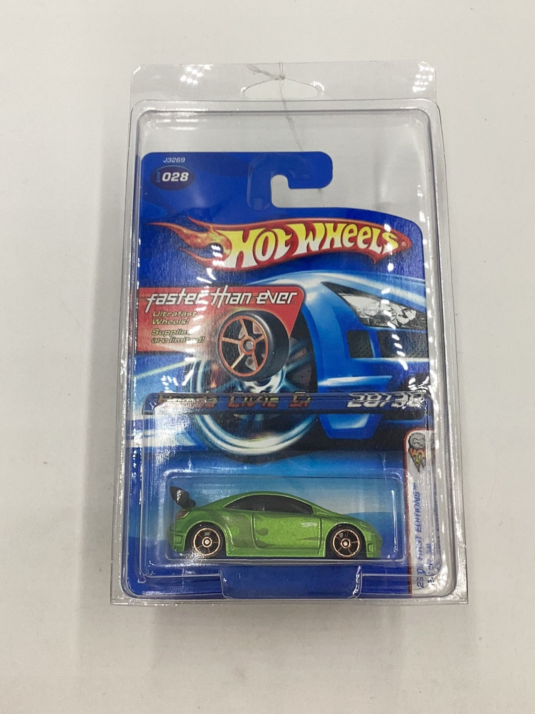 2006 Hot wheels #28 Honda Civic Si FTE Faster Than Ever with protector