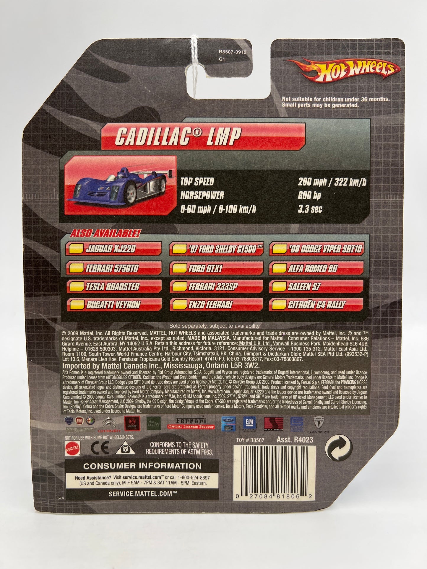 Hot Wheels Premium Speed Machines Cadillac LMP Purple