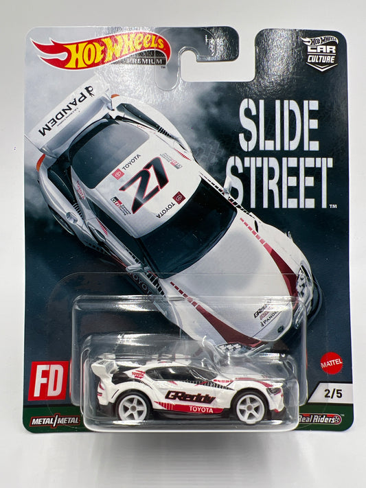 Hot Wheels Premium Slide Street #2 20 Toyota GR Supra White GReddy