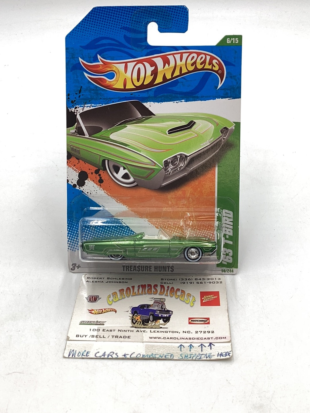 2011 hot wheels super treasure hunt #56 63 T-Bird W/ Protector