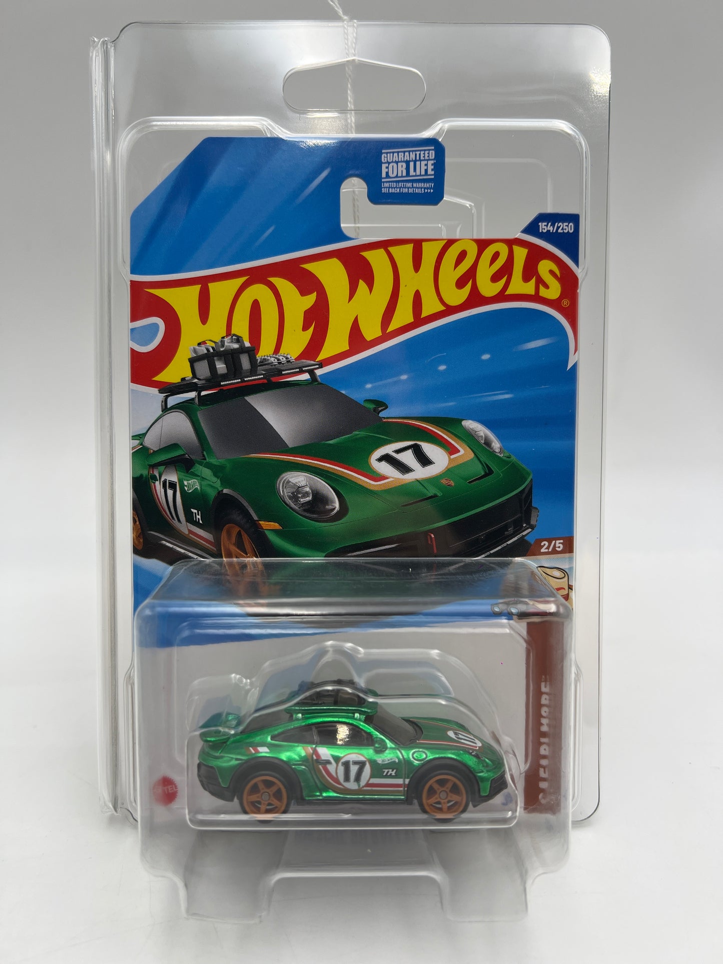 2025 Hot Wheels Super Treasure Hunt #154 Porsche 911 Rallye Green W/Protector