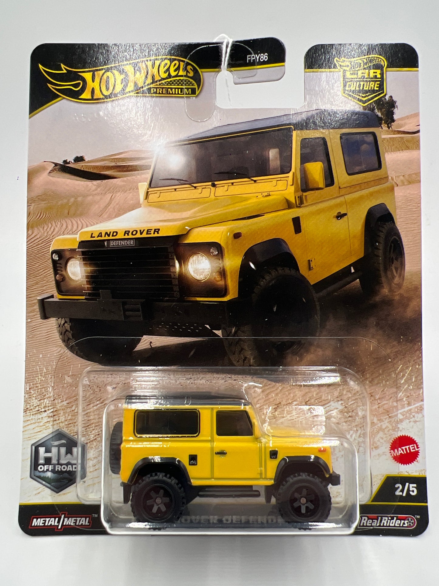2025 Hot Wheels Car Culture HW Off Road #2 Land Rover Defender 90 Yellow 253B