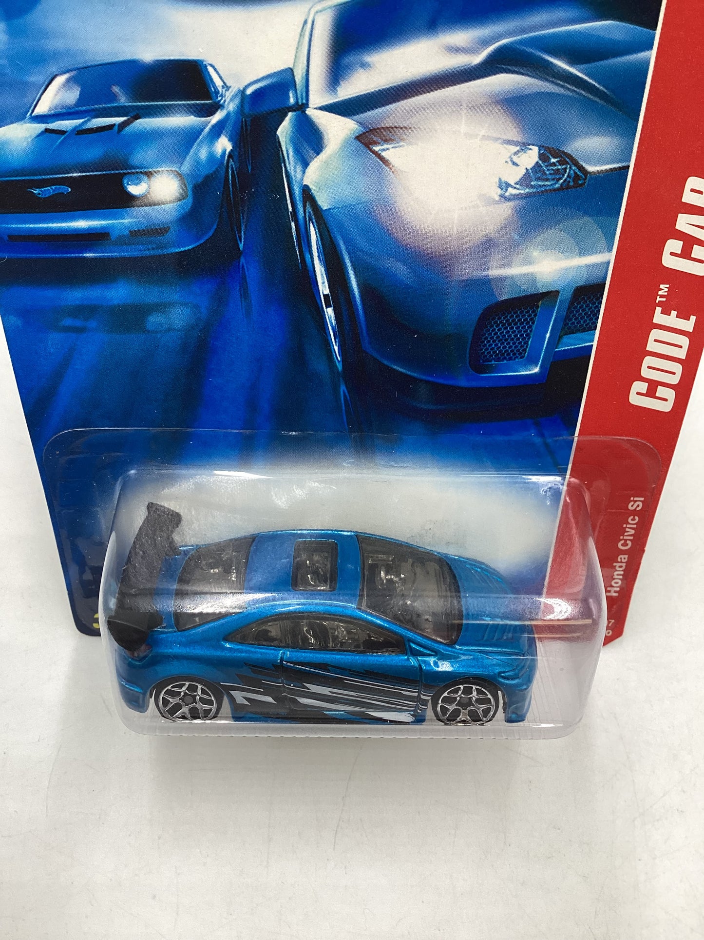 2007 Hot wheels #100 Code Car Blue Honda Civic Si