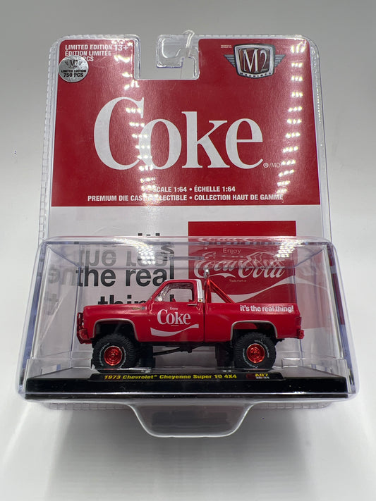 M2 Machines Coca Cola CHASE 1973 Chevrolet Cheyenne Super 10 4x4 Red A07
