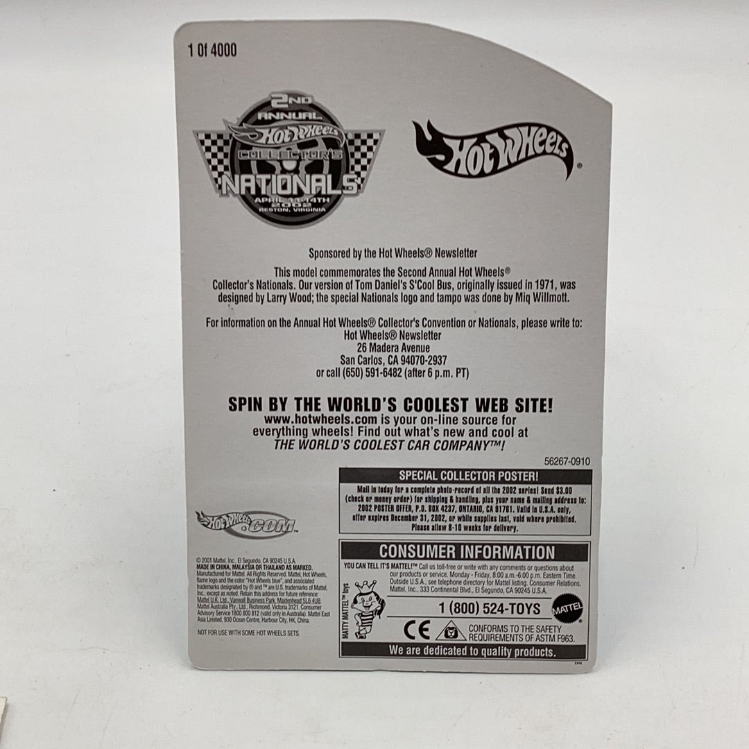 Hot wheels 2th Annual collectors nationals S’Cool Bus 56267 1 of 4000 with protector