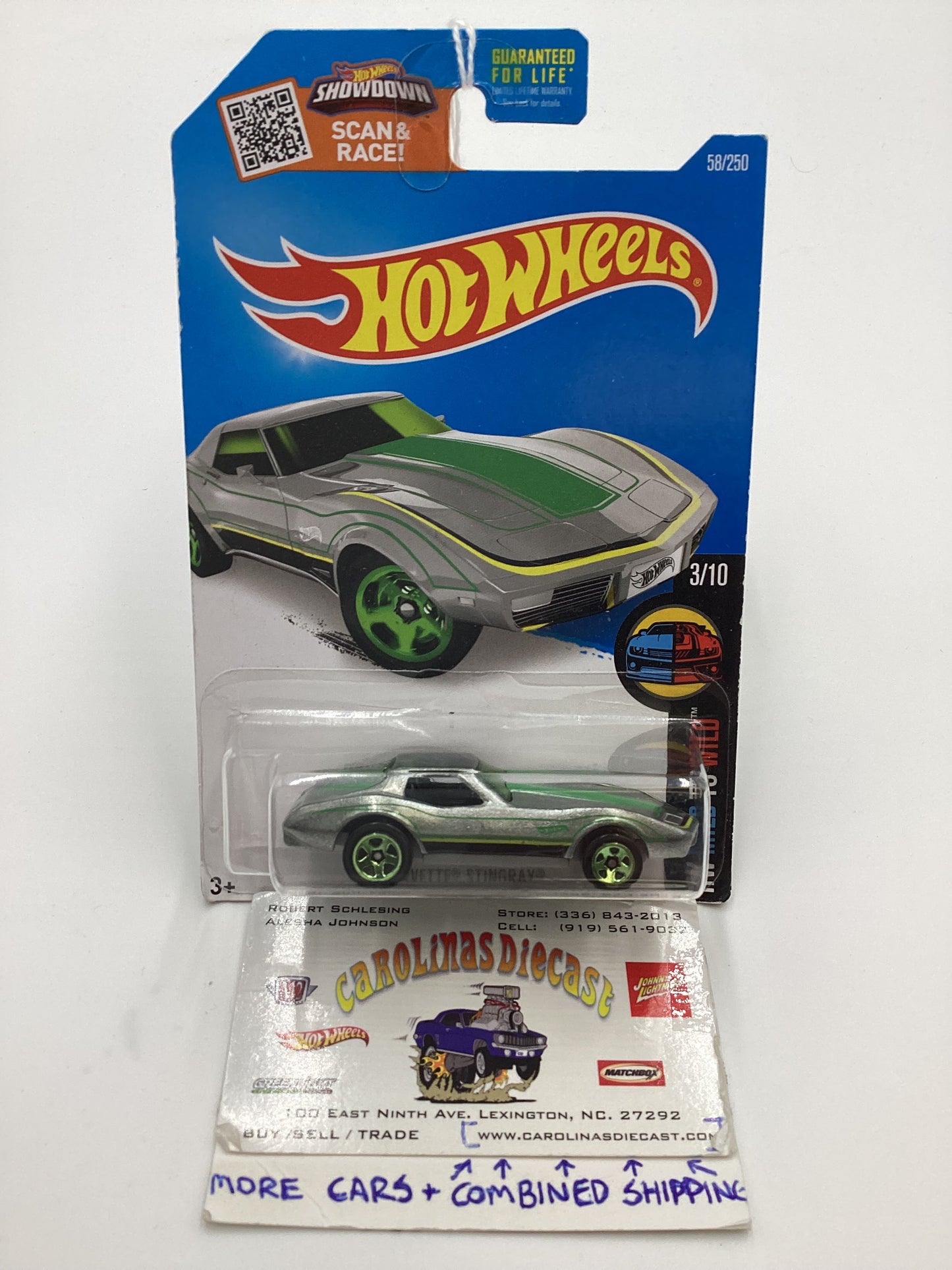 2016 Hot Wheels Corvette Stingray Walmart Exclusive Zamac #58