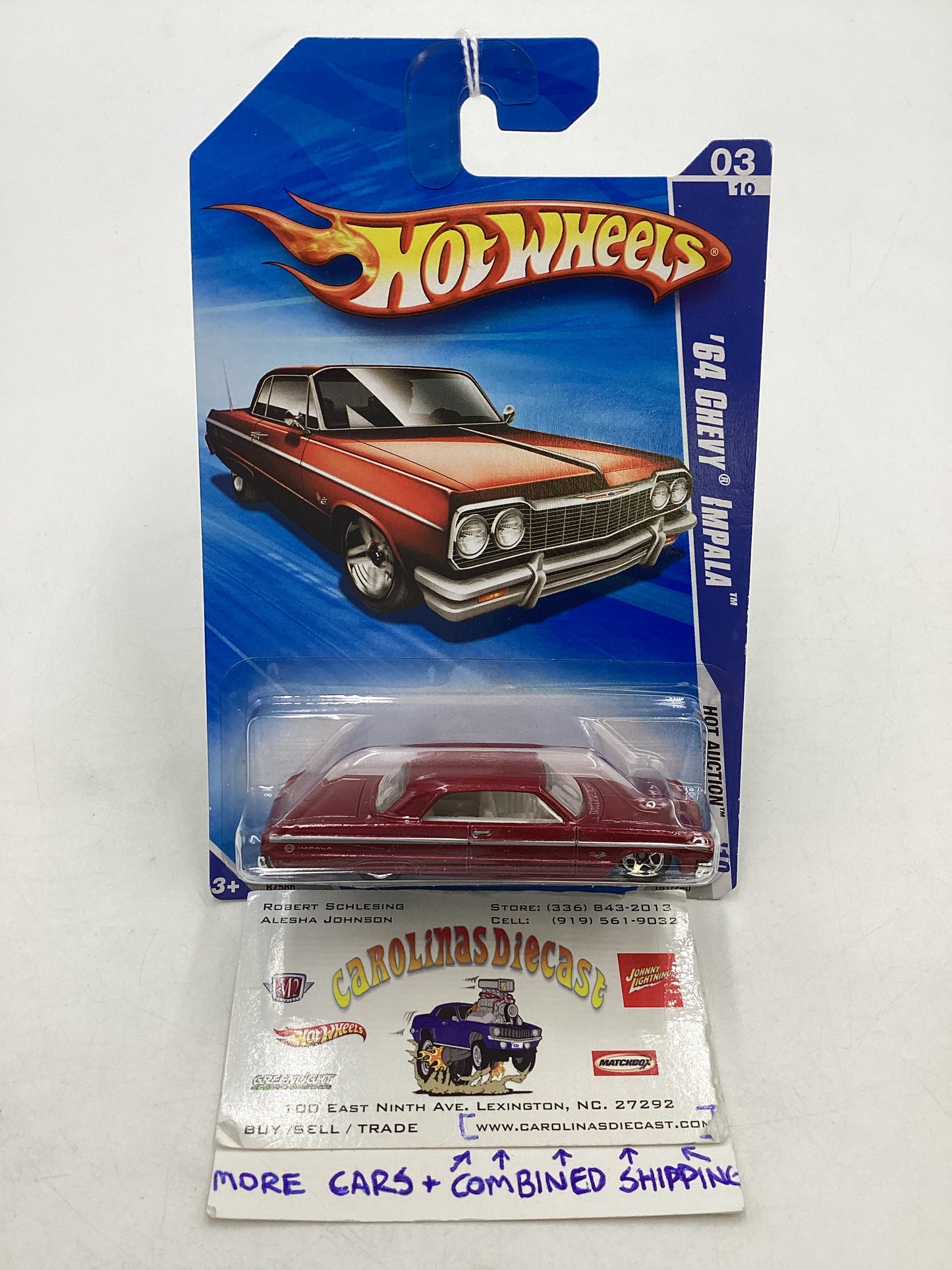 2010 Hot Wheels #161 64 Chevy Impala Red Walmart Exclusives 234B