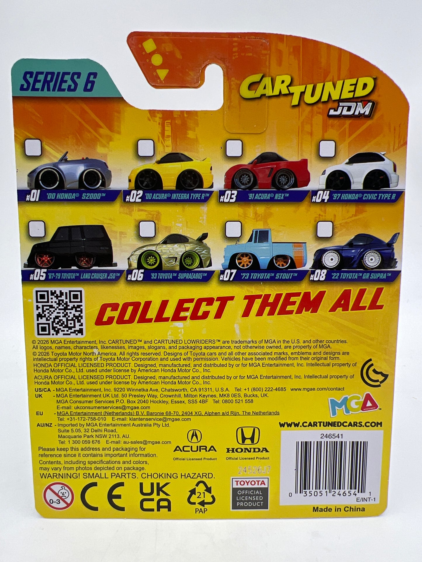 MGA Car Tuned JDM Series 6 #2 00 Acura Integra Type R Yellow