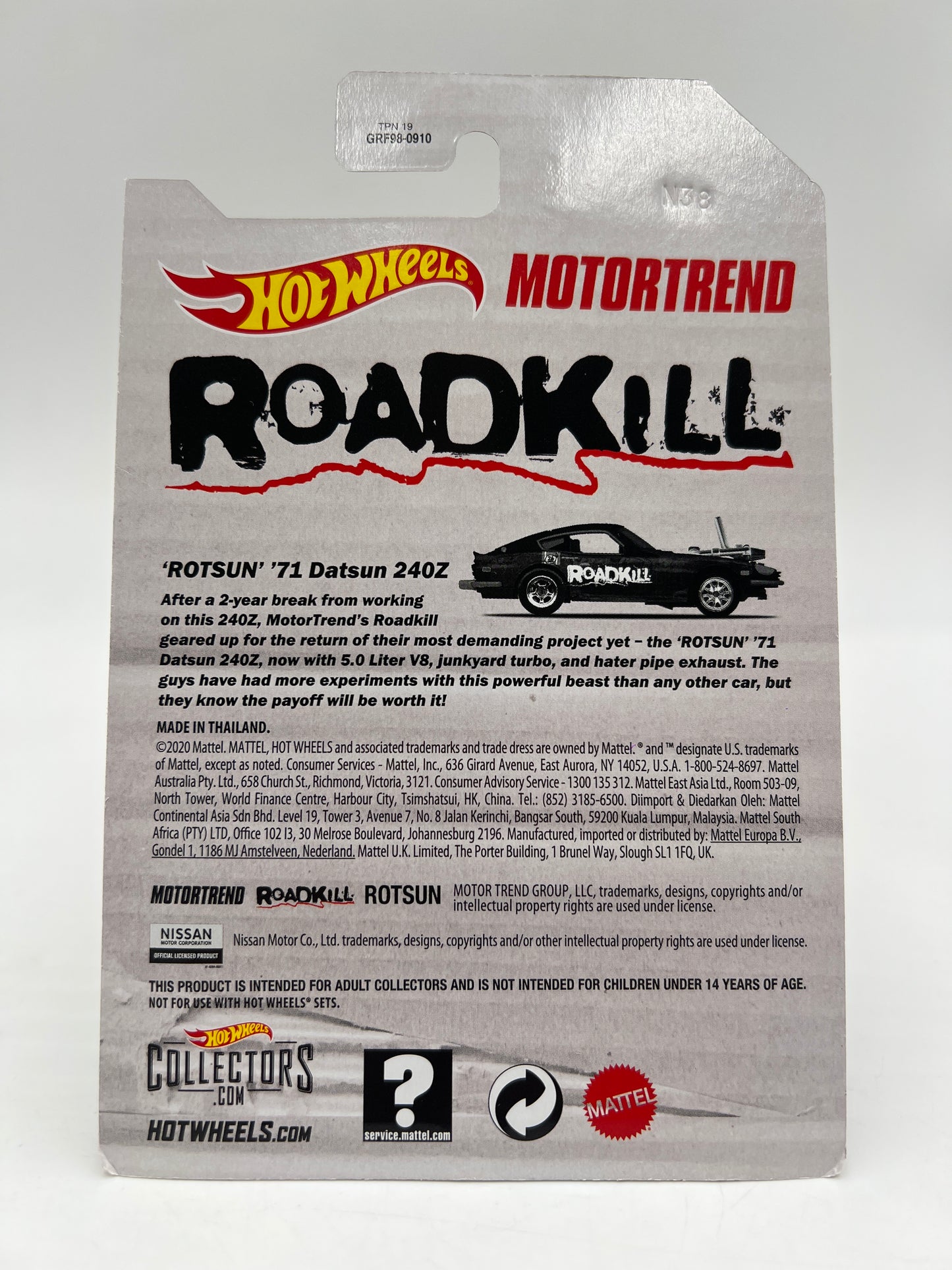 Hot Wheels RLC Motortrend Roadkill Custom 71 Datsun 240Z Rotsun W/Protector