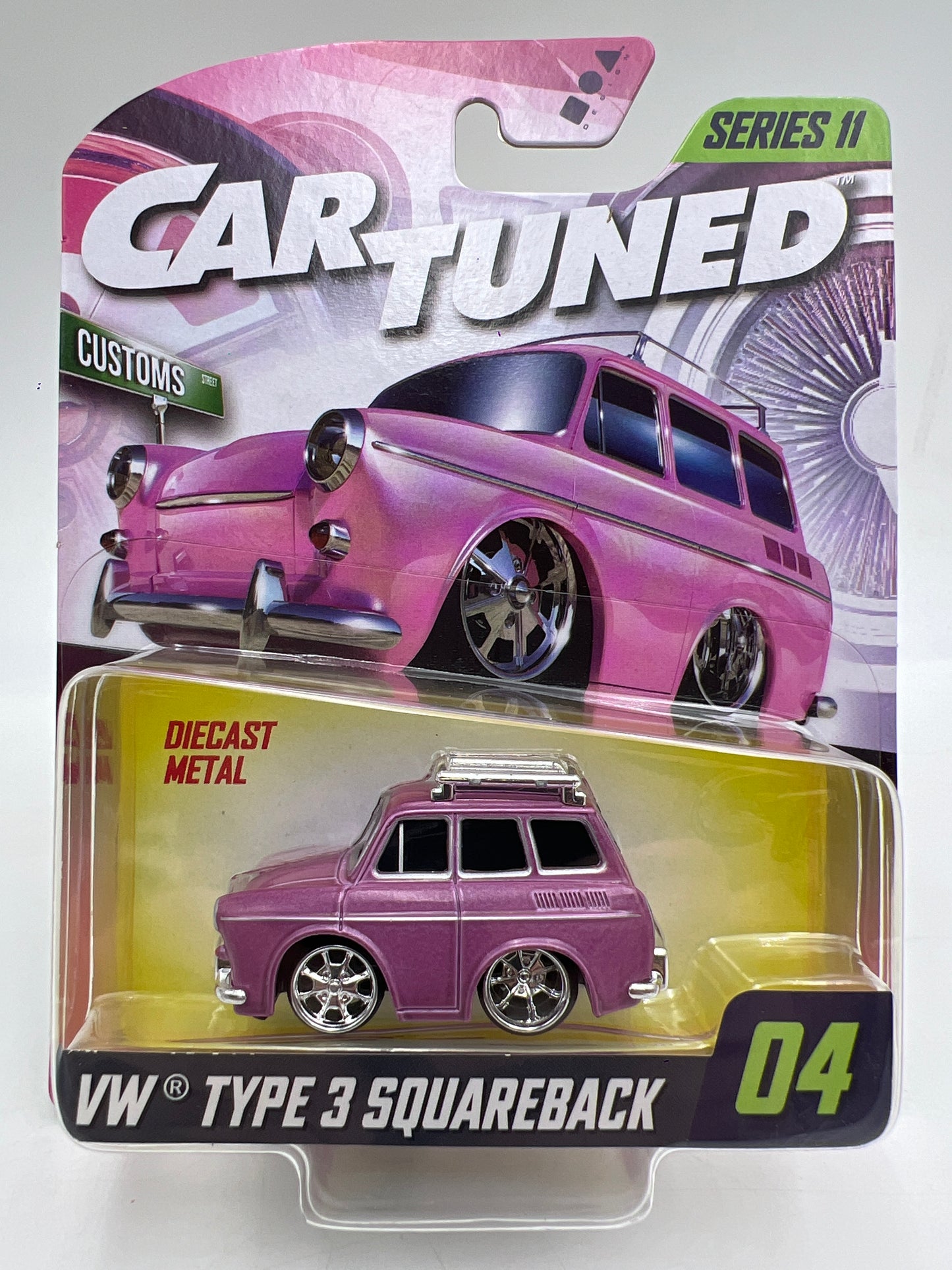 MGA Car Tuned Mainline Series 11 #4 VW Type 3 Squareback Pink