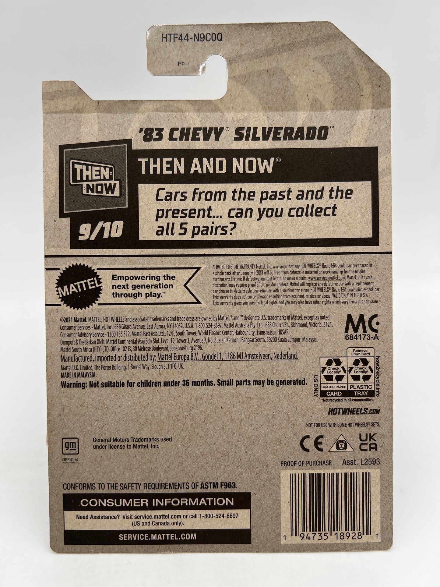 2024 Hot Wheels Super Treasure Hunt #249 83 Chevy Silverado Blue W/Protector Bad Card/Blister