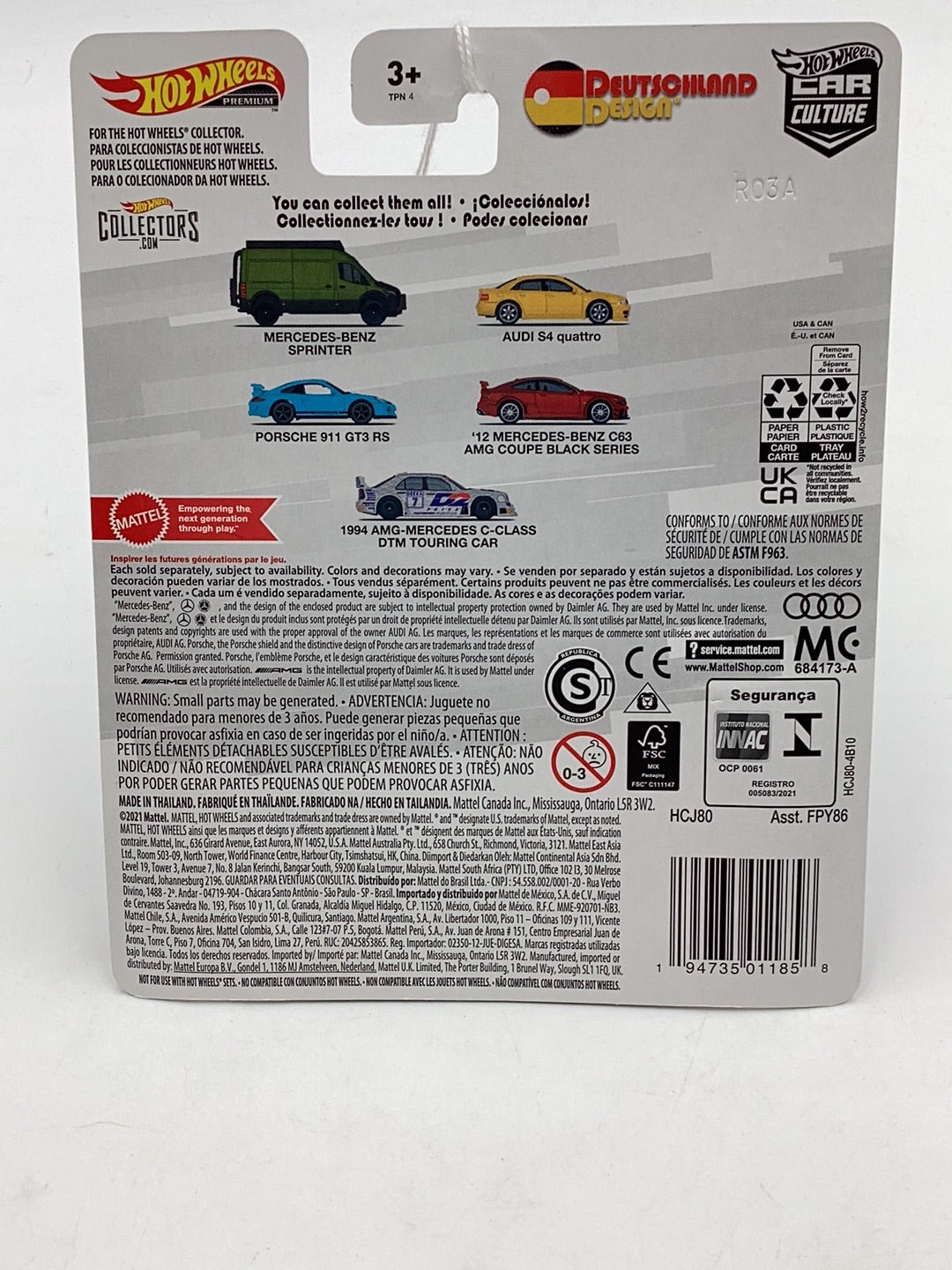 2022 Hot wheels car culture Deutschland Design 1994 AMG Mercedes C-class DTM Touring car 5/5 256A