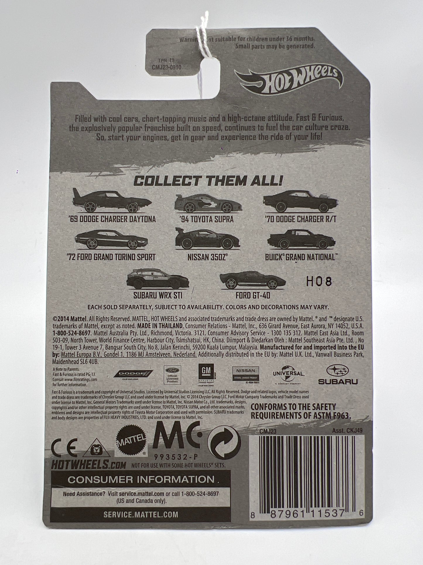 Hot Wheels Fast and Furious #3 70 Dodge Charger R/T Matte Black 69E