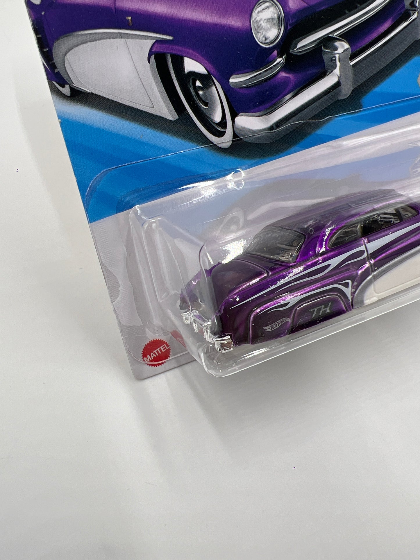 2025 Hot Wheels C Case Super Treasure Hunt #46 Hirohata Merc Purple W/Protector Small Crack In Blister