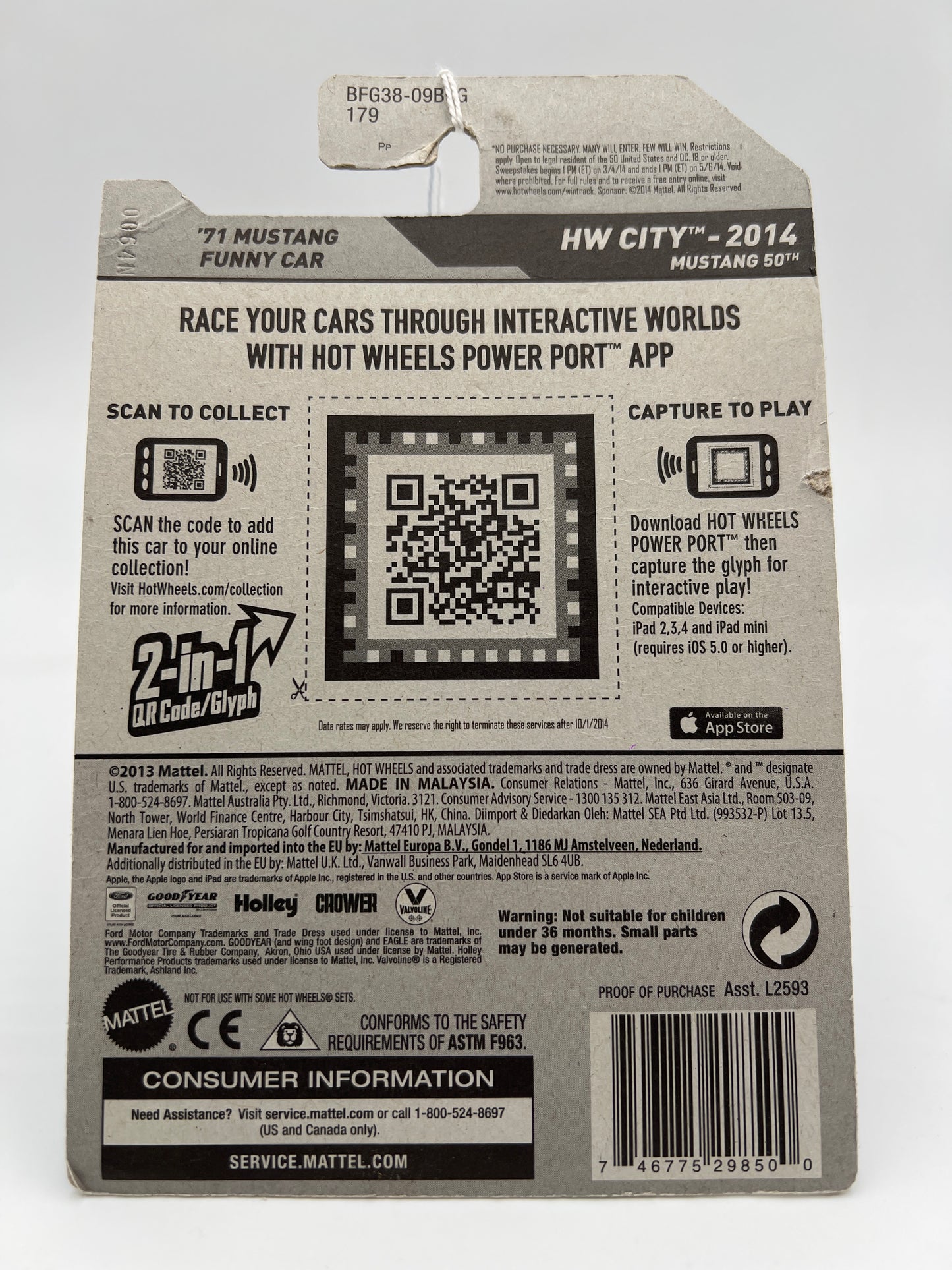 2014 Hot Wheels City #99 71 Mustang Funny Car Green (Card Not Perfect) 19C