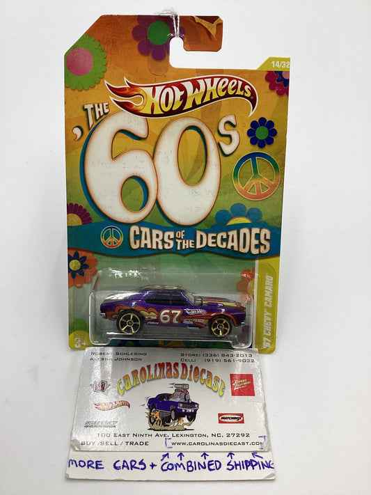 2011 Hot wheels The 60’s Cars of the Decade #14 67 Chevy Camaro Purple 157i