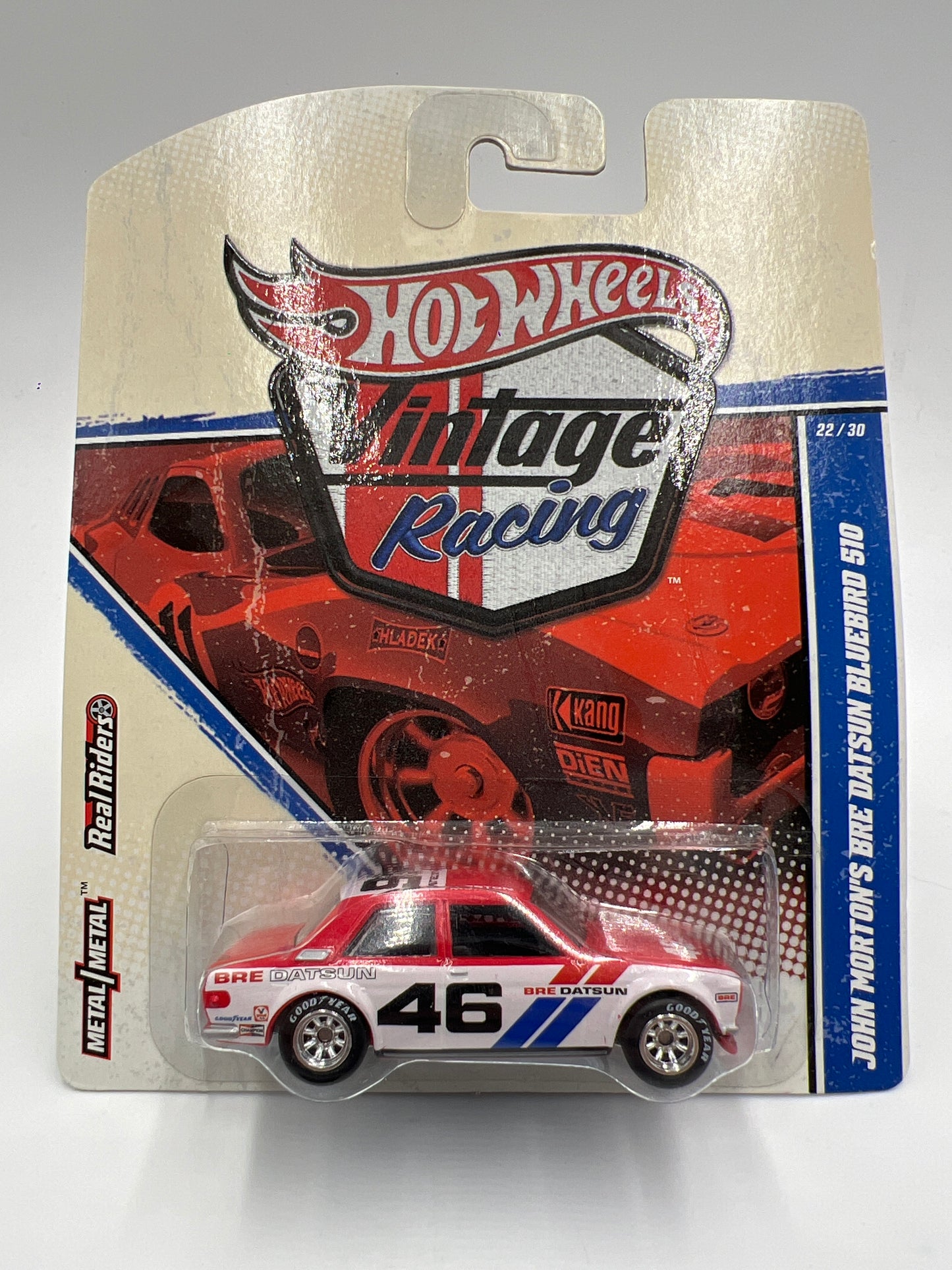 Hot Wheels Premium Vintage Racing #22 John Mortons BRE Datsun Bluebird 510 Red/White W/Protector