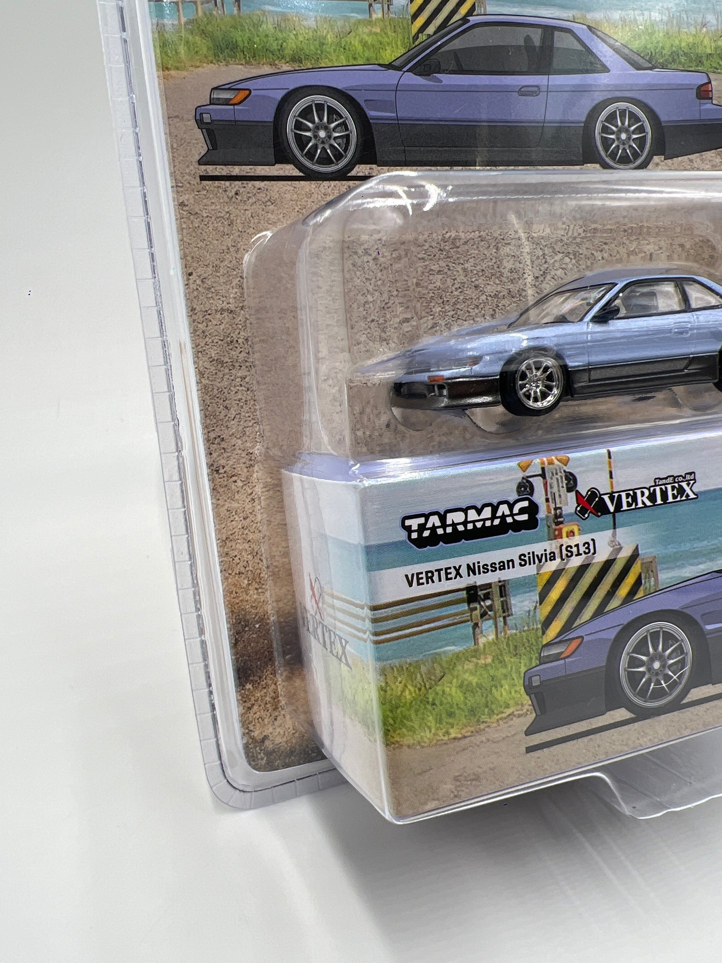 Tarmac Works Mijo Exclusives VERTEX Nissan Silvia S13 Blue/Gray
