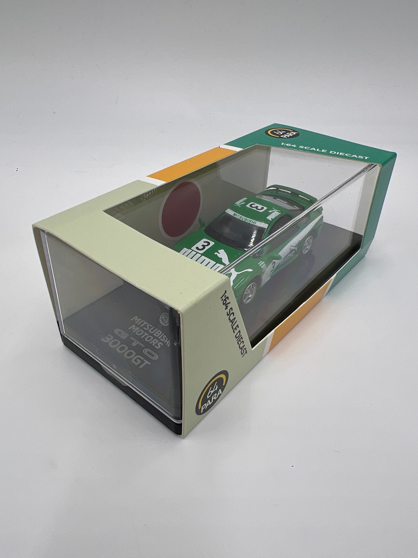 Para64 1:64 Scale Diecast Mitsubishi Motors Mitsubishi 3000GT GTO Green Puma