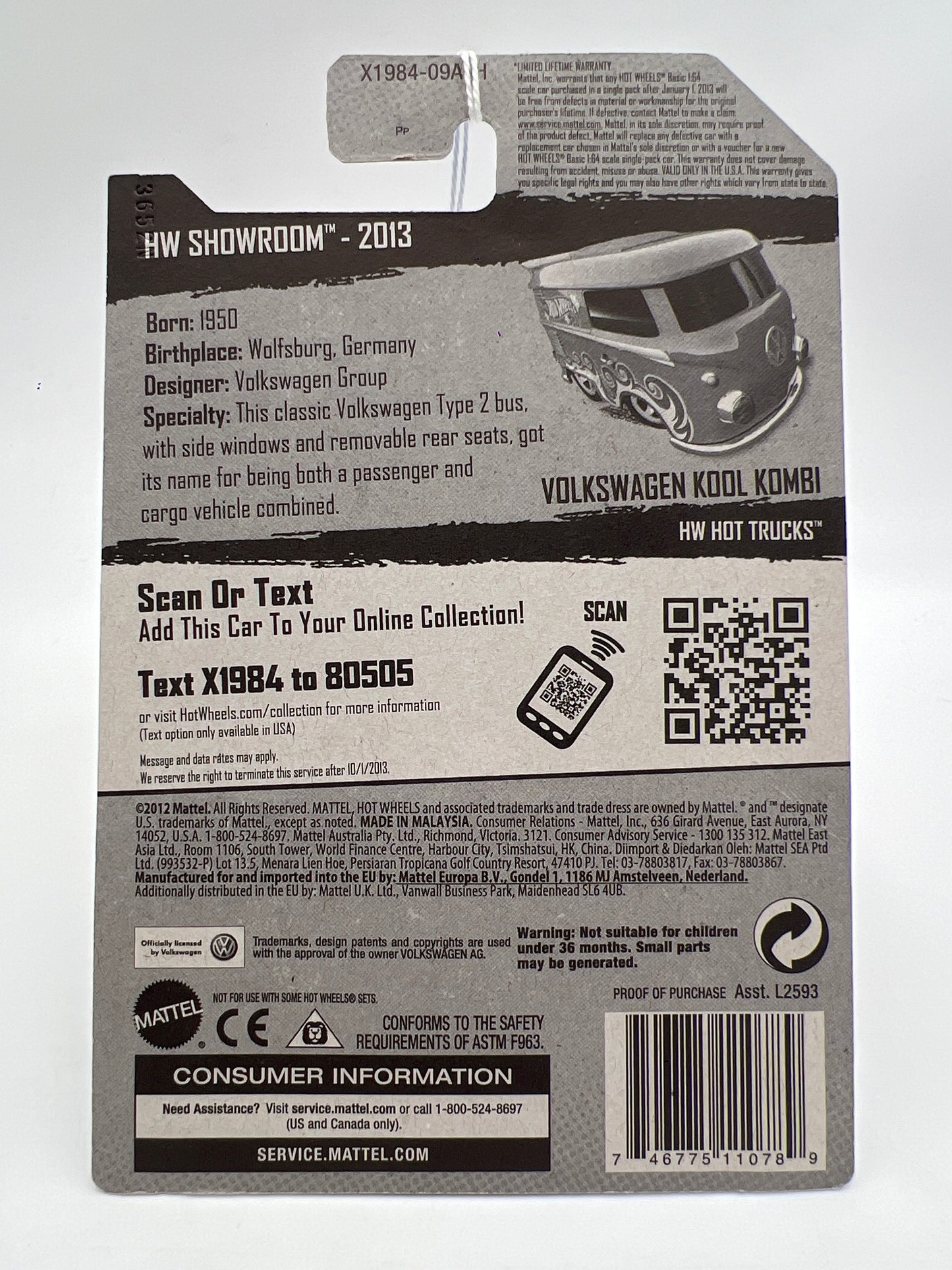 2013 Hot Wheels Showroom #169 Kool Kombi Orange 97B