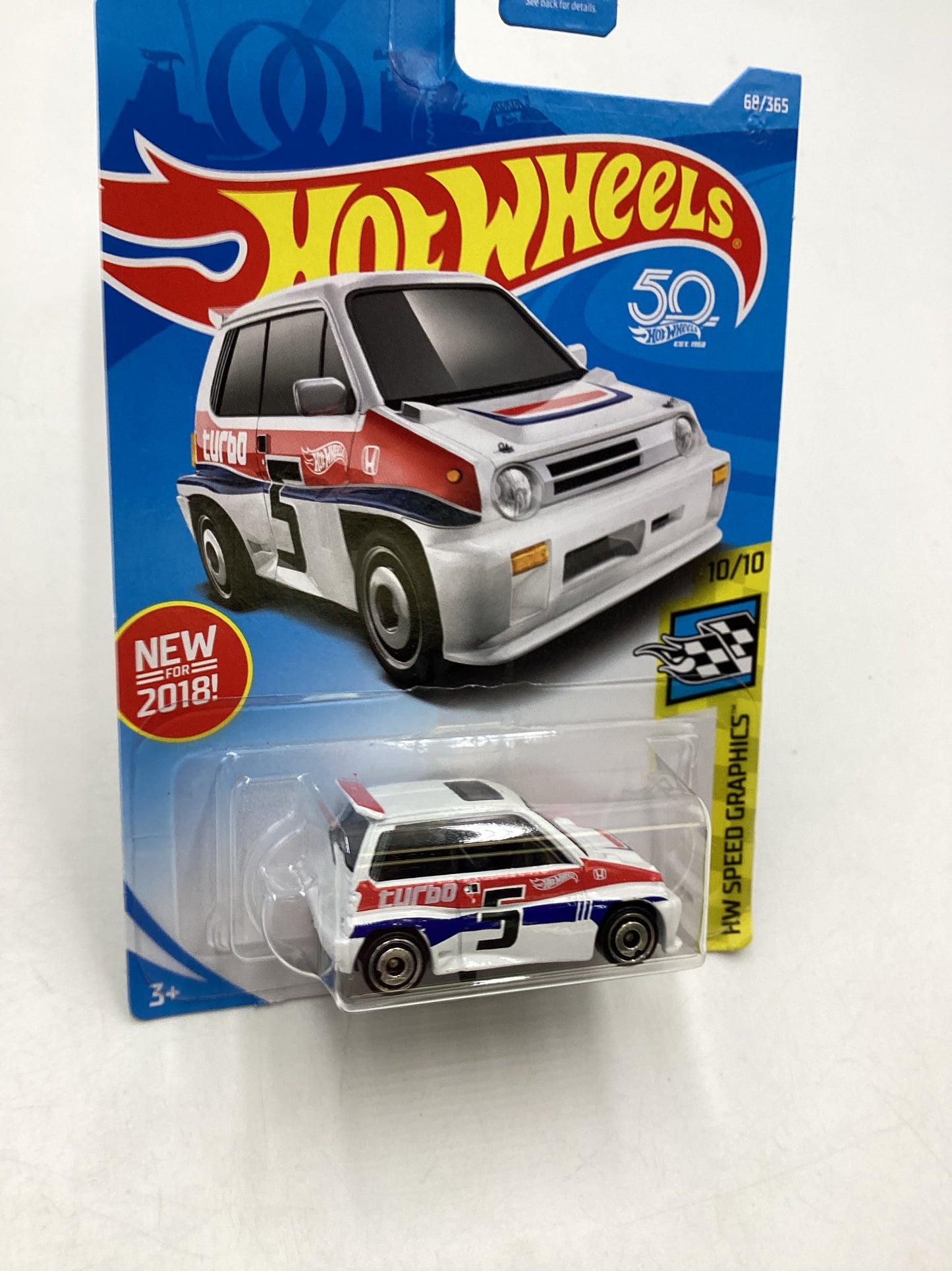 2018 Hot Wheels #068 White 85 Honda City Turbo II 75D